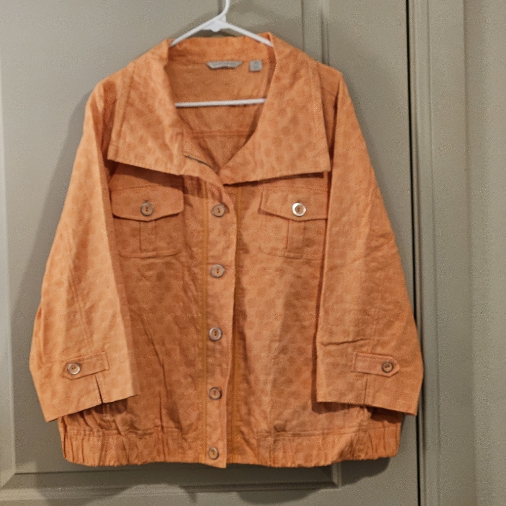 3X Laura Ashley Peach Utility Jacket